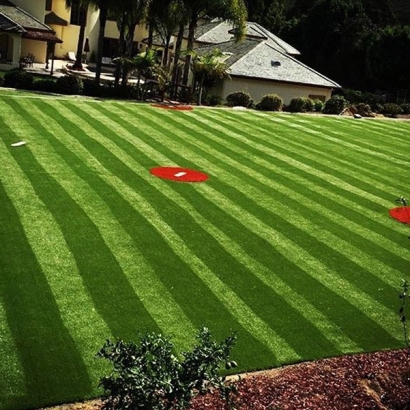 Light dark green stripes artificial grass red grass stadium sports fields soccer football multi-purpose fields synthetic turf