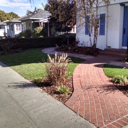 Front yard landscaping ideas stones bricks artificial grass drought landscape Rubidoux, California