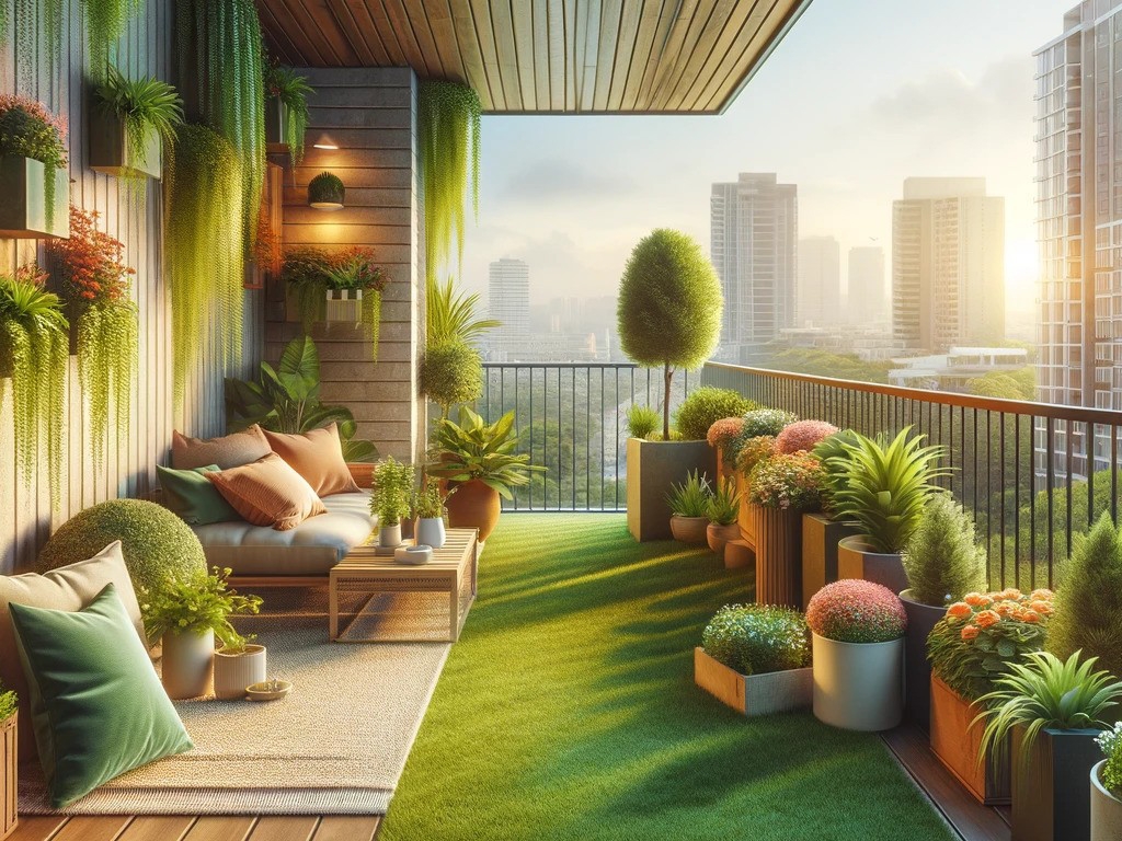 Urban Oasis Artificial Grass for Balcony Design