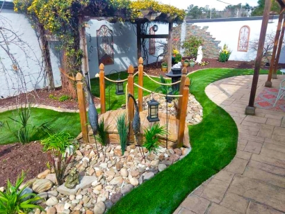 Dry Rock Japanese Garden with Arching Bridge