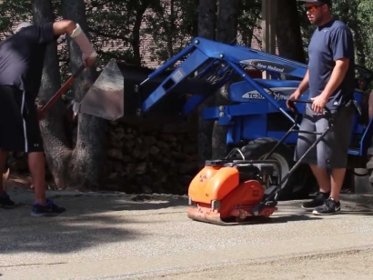 Plate Compactor - Preparing Artificial Turf Base