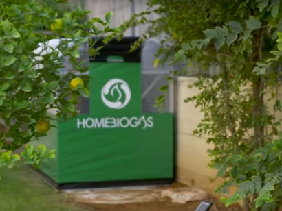 HomeBiogas in a back yard looks like a tent