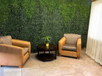 interior artificial ivy boxwood wall, indoor design