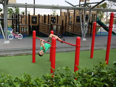 Artificial Grass Safe Kid Red Playground Set